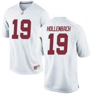 Men's Alabama Crimson Tide #19 Stone Hollenbach White Game NCAA College Football Jersey 2403ENJO4